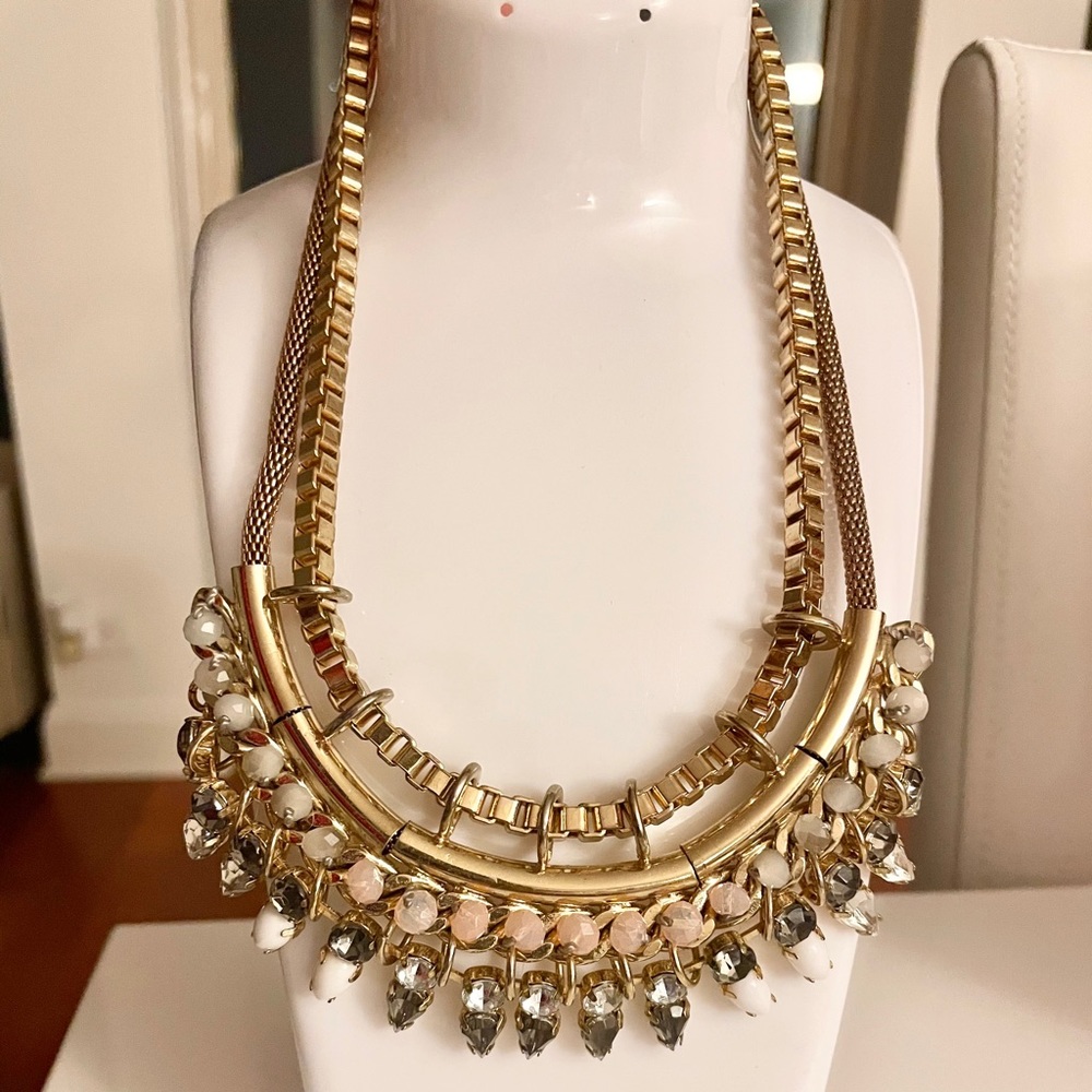 Multicrystal Statement Necklace Nwot - image 1